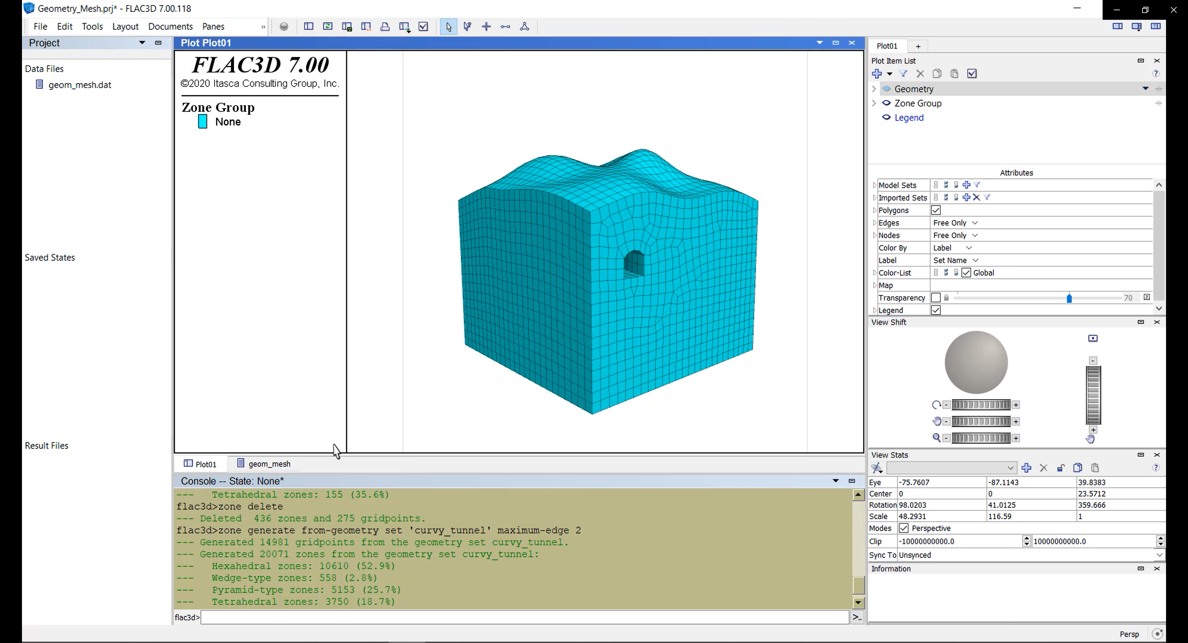 groups vs range flac3d