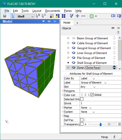 groups vs range flac3d